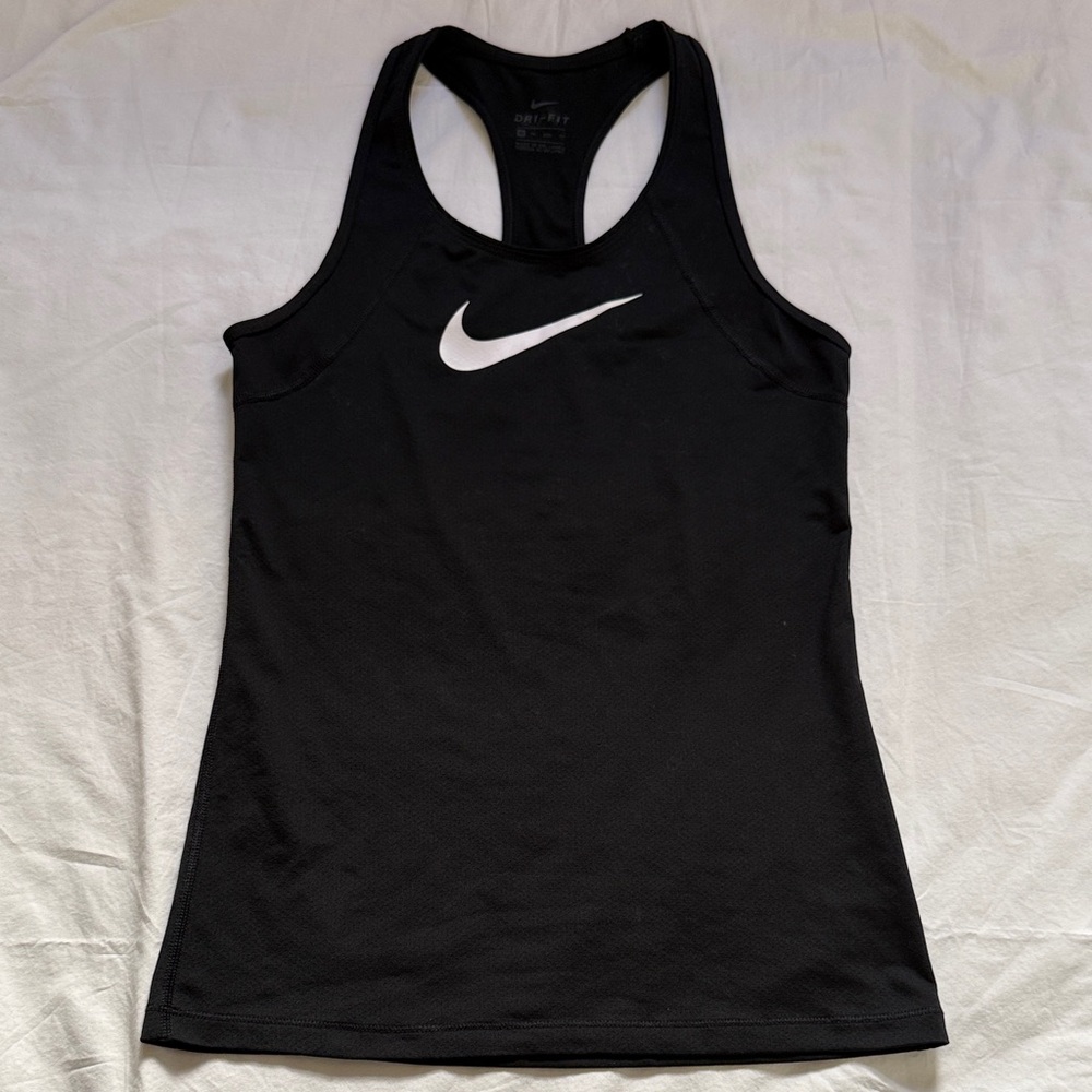 Nike Women's Black with White logo Tank Top